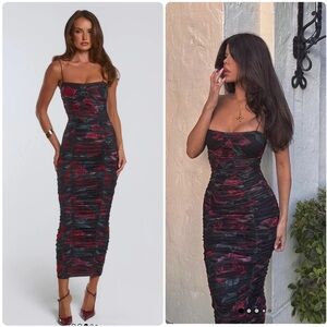 HELLO MOLLY BELOVED KISSES BODYCON MAXI DRESS BLACK